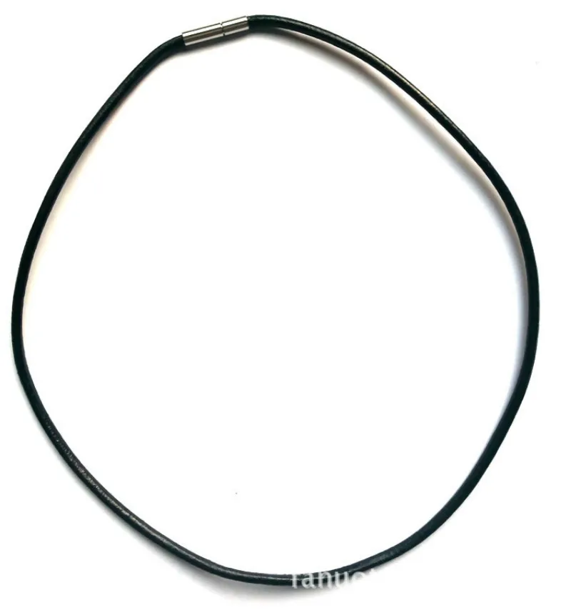 Collane di corda intrecciata in vera pelle marrone nero per ciondoli pendenti Risultati Cavo di corda con chiusura in acciaio inossidabile 1,5 mm 2 mm 3 mm  36