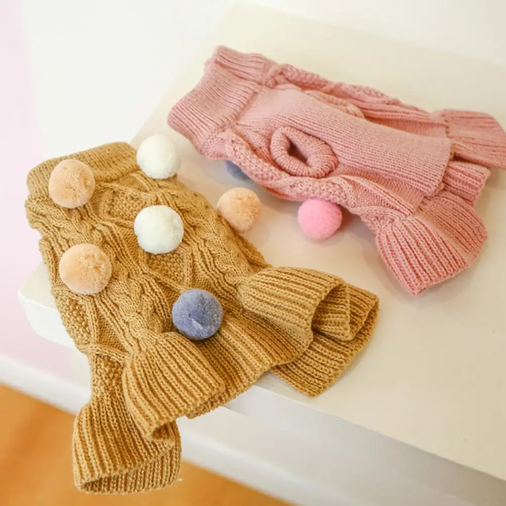 Pet Clothing Stylish Pet Winter Sweater Dress Casual Dog Skirt Elastic for Autumn