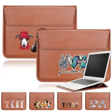 Portable Bag for 11 13 14 15 Inch Stand Brown Sleeve Bag for Macbook Air Pro 13 15 Case Huawei Dell Hp Pu Leather Laptop Bag
