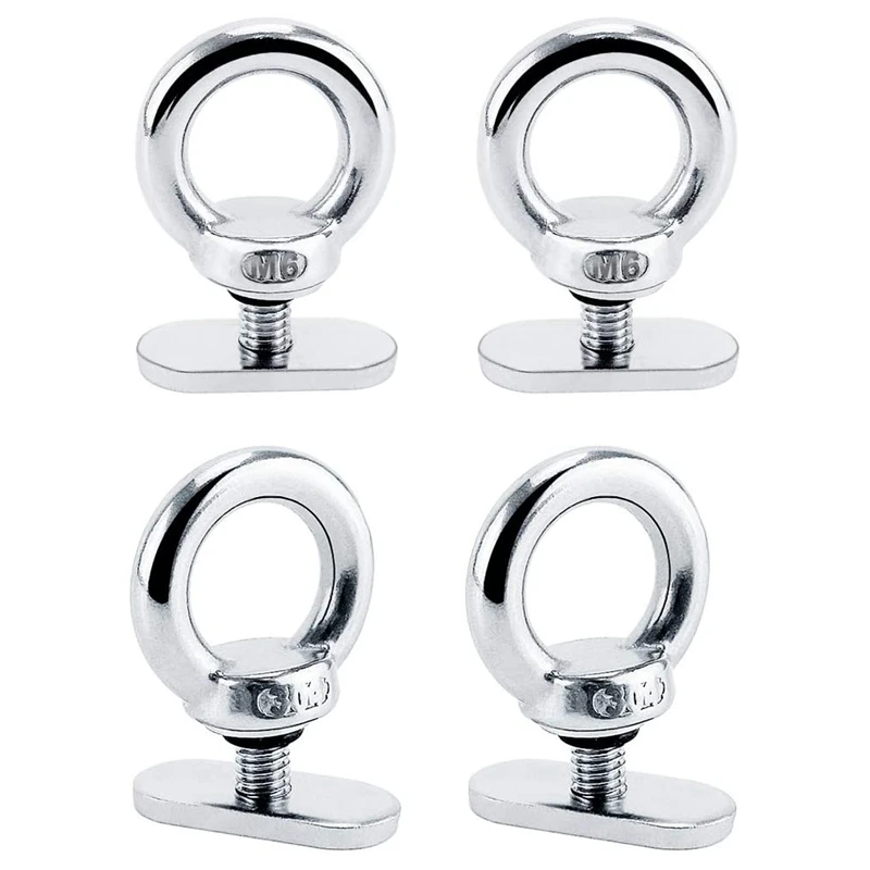 

4Pack Stainless Steel Kayak Track Mount Tie Down Eyelet Rail Accessory for Kayak Canoe Boat