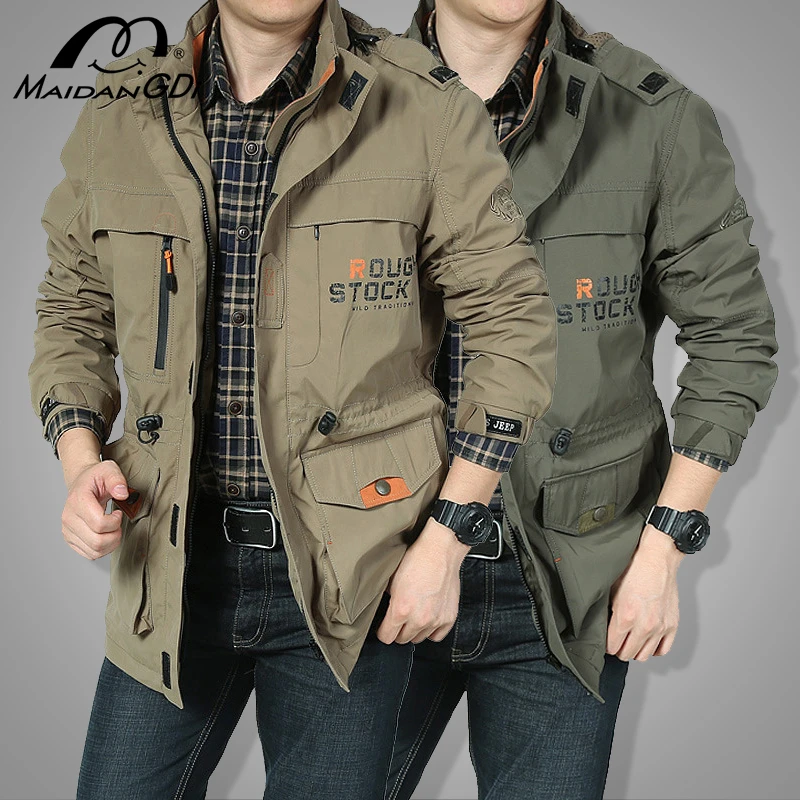 

MAIDANGDI Men's Casual Jacket 2020 Autumn Outdoor Waterproof Windproof Military Coat Quick-drying Mountaineering Thin Outwear