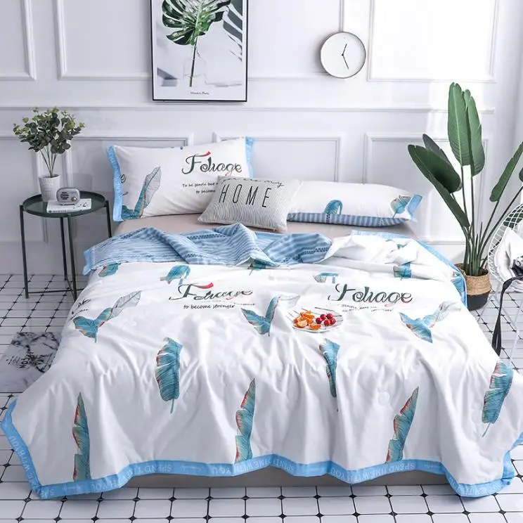 

Cotton Summer Quilt Cartoon Children Students Airable Cover 1.5m m Pure Cotton Summer Blanket Single Double Blanket Summer Thin