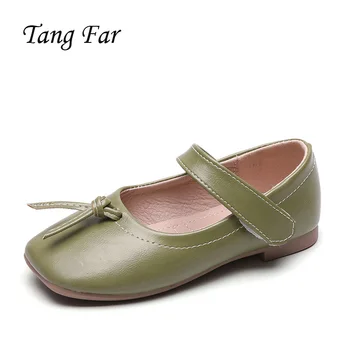 

Korean Girls Leather Shoes 2019 Autumn New Fashion Princess Shoes Square Head Soft Bottom Shallow Mouth Big Children's Shoes