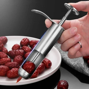 

Stainless Steel Spring Jujube Pitter Cherry Olive Push Style Manual Seed Remover LB88