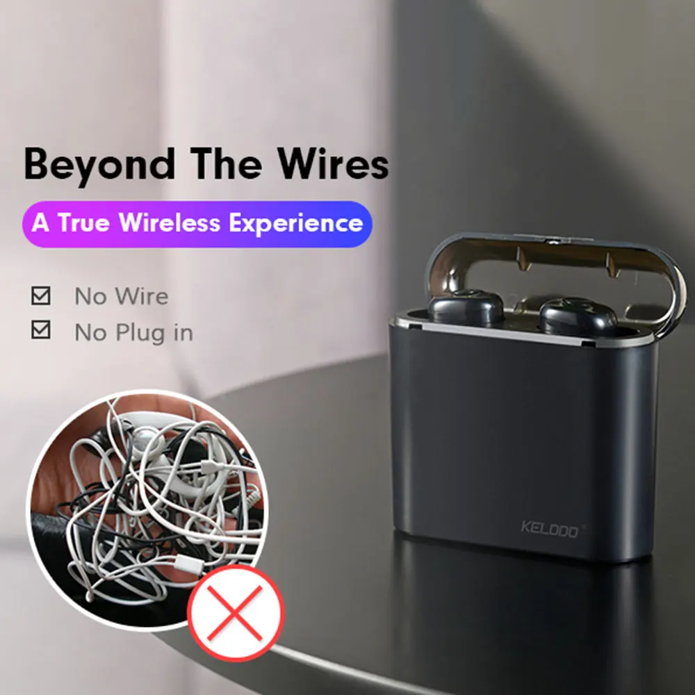TWS беспроводной Bluetooth 5,0 светодиодный прозрачный HiFi музыка MP4 планшет с зарядным устройством микрофон динамик телефон беспроводные наушники