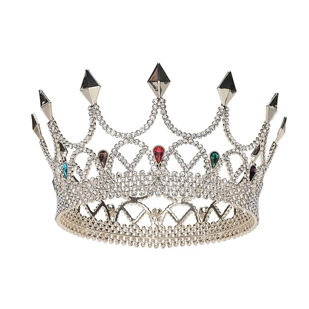 

Men'S Gold Crown Headdress Bride'S Wedding Hair Jewelry Round Crown Bride Wedding Headpiece Hair Accessories New