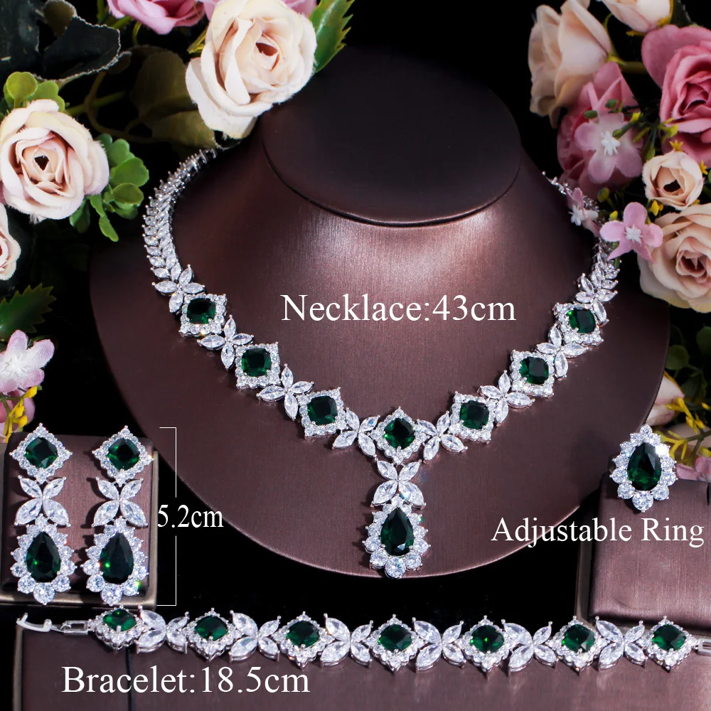 Luxury Cubic Zirconia Jewelry African Bridal | Wedding Green
