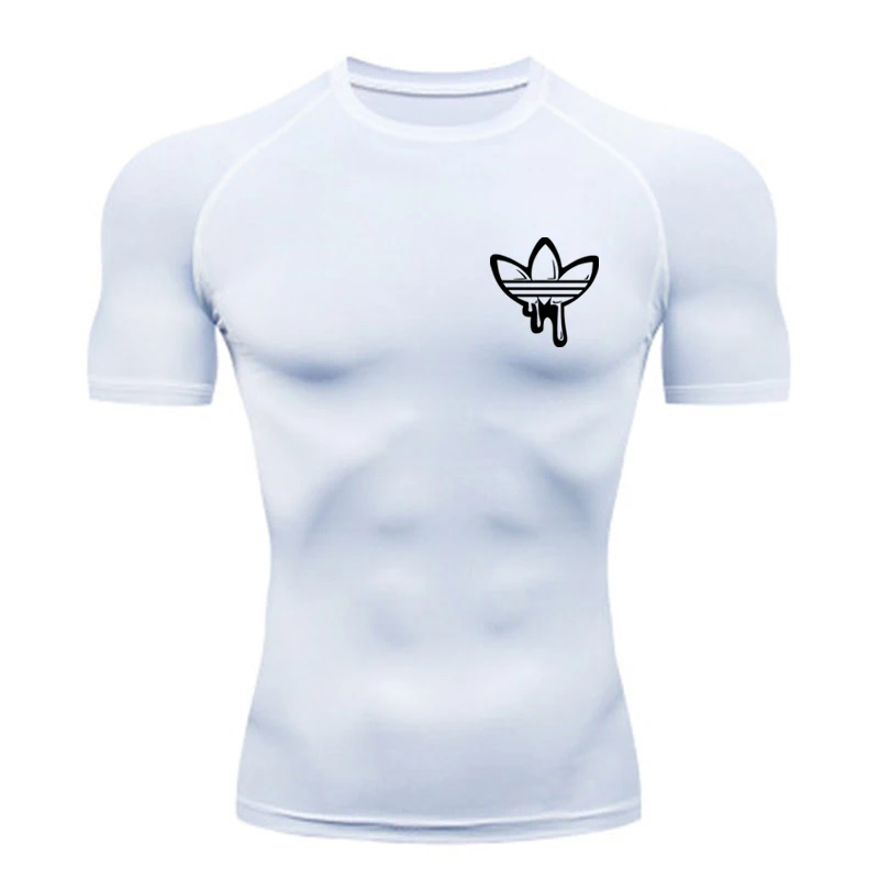 Быстросохнущие футболки для мужчин, компрессионная облегающая одежда, летняя спортивная футболка с короткими рукавами для фитнеса, тренировок, пробежек, мужские футболки, большой размер, футболка для спортзала