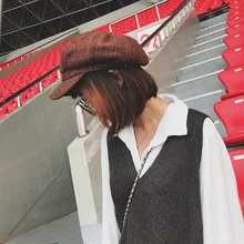 Женская уличная Спортивная Кепка для бега осень-зима Мужская Красивая новая восьмиугольная кепка Ретро британская эмалевая шляпа художника