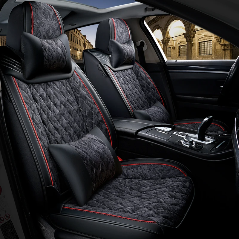 

Full Coverage PU Leather car seat cover flax fiber auto seats covers for Mini hatchback cabrio clubman coupe roadster countryman