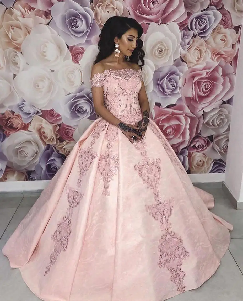 Vestido Noche Elegante винтажное длинное роскошное вечернее платье пышное бальное платье принцессы торжественное платье вечерние женские вечерние платья - Цвет: Розовый