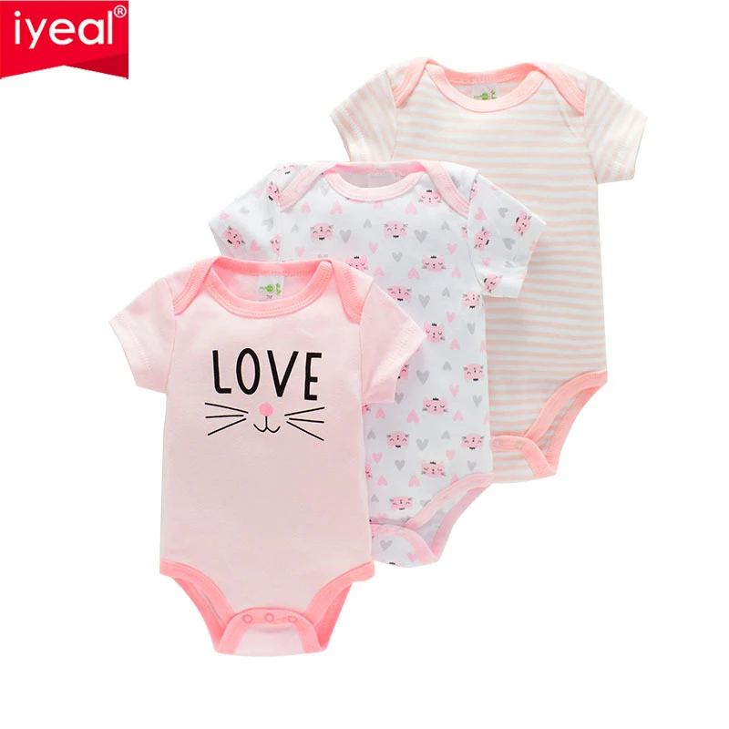 IYEAL  옷 3 개/몫 남여  바디 슈트 roupas de bebes 코튼  소녀  jumpsuituits  의류