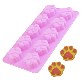 

2 in 1 Silicone DIY Baking Mold Dog Bone Dog Footprint Cake Mold Cute Pet Cat Dog Paws Chocolate Mould Creative