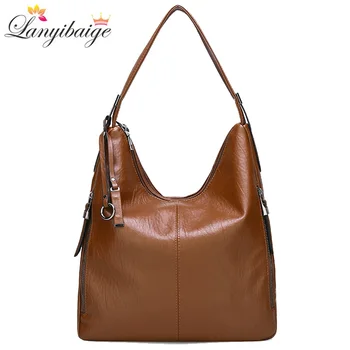 

New vintage handbag for lady tote bag luxury handbags women bags designer pu leather multi-pocket shoulder bags for women 2019