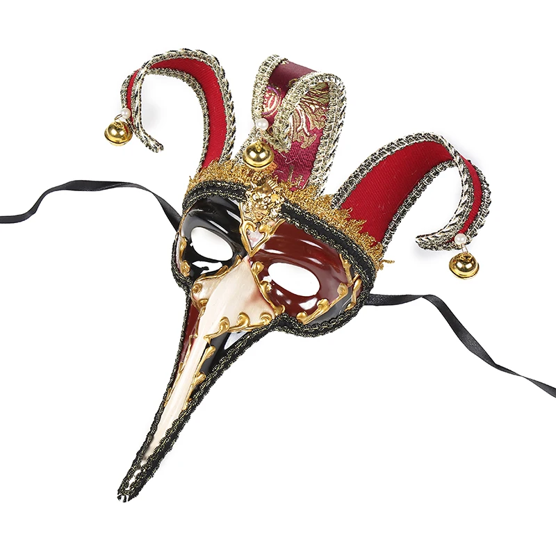 

Men Women Half Face Long Nose Mardi Gras Venetian Masquerade Theater Jester Mask Carnival Party Ball