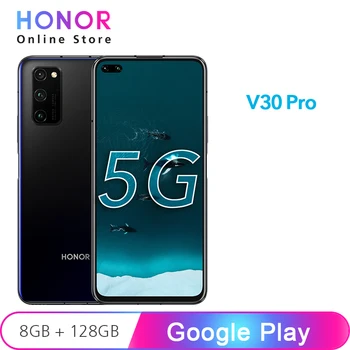 

Google Play Honor V30 Pro 128GB / 256GB 5G Mobile Phone Kirin 990 5G SoC CPU 40MP Triple Rear Camera SuperCharge 4100mAh NFC