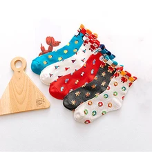 Новинка, хлопковые рождественские носки для женщин и мужчин, осенне-зимние новогодние подарочные носки с изображением снежного лося и рождественской елки, милые носки