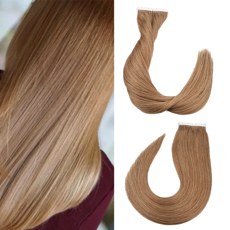 Toysww tape in hair extensions human hair 50g100g per pack Silky Straight Tape on Hair PU Seamless Skin Weft (2)