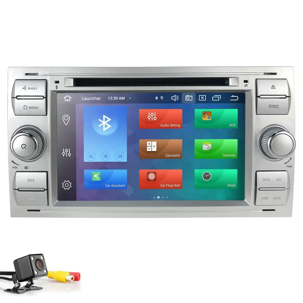 Автомобильный dvd-плеер Android 9,0 DAB+ 2din в тире для Ford Transit Focus подключение S-MAX Kuga Mondeo OctaCore Wifi 4G gps Bluetooth PX5 - Цвет: silver