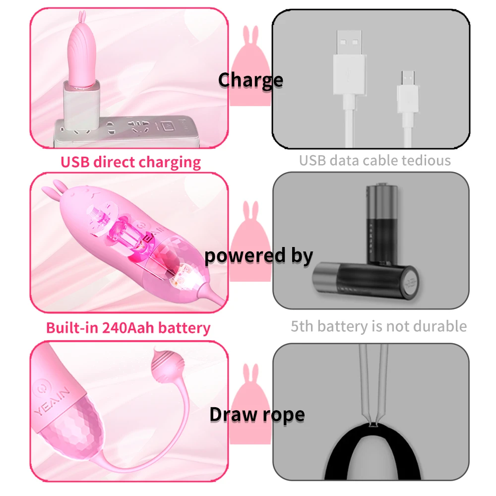 Leistungsstarker Kugelvibrator, Klitorisvibrator mit 10 Modi, tragbarer Mini-Taschenstimulator, G-Punkt-Klitoris_voghion.com