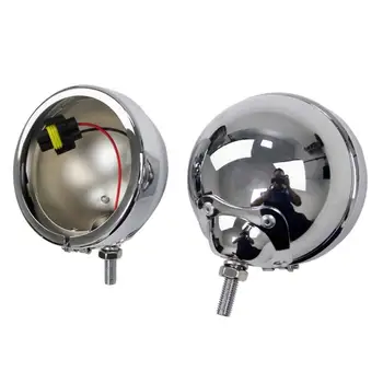 

4.5 Inch Fog Motorcycle Chrome Lamp Housing Bucket Street Glide LED Moto Auxiliary Passing Lights Housing Shell Dropship
