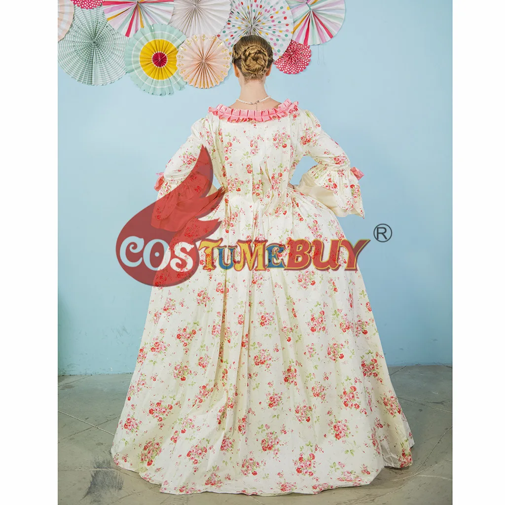 Costumebuy викторианская Мария Антуанетта рококо Готический шар платье Антуанетта барокко маскарад для женщин цветочный розовый платье на заказ