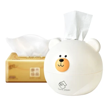 

Tissue storage box Household Cartoon Bear Tissue Napkin Organizer Storage Box Living Room Kitchen Dining Table Tissue Holder