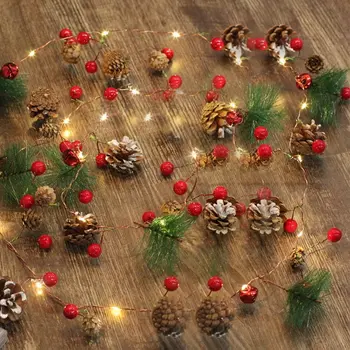 

Christmas String Lights Pinecone Redberry with Lights Fairy String Light for Christmas Decorations Holiday Party Patio Garden^_^