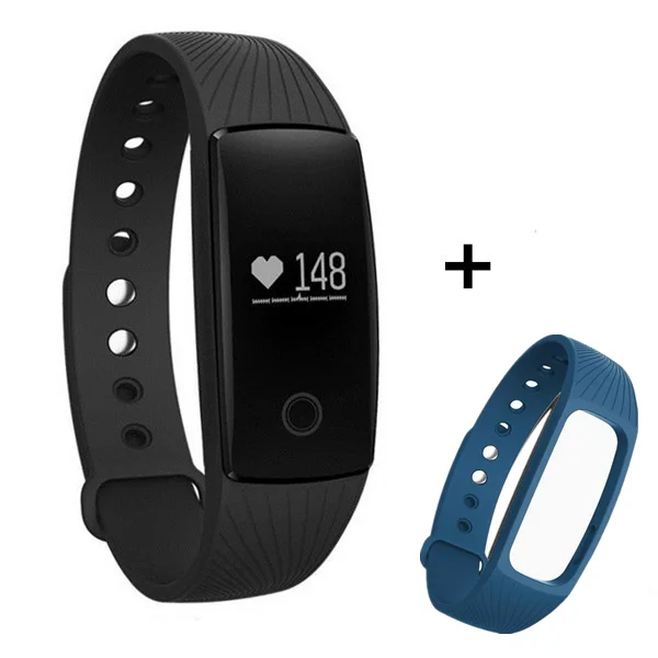 Bluetooth Смарт-браслет пульсометр фитнес-браслет для Android iOS смарт-браслет PK Xiaomi Miband2 - Цвет: Black and Blue