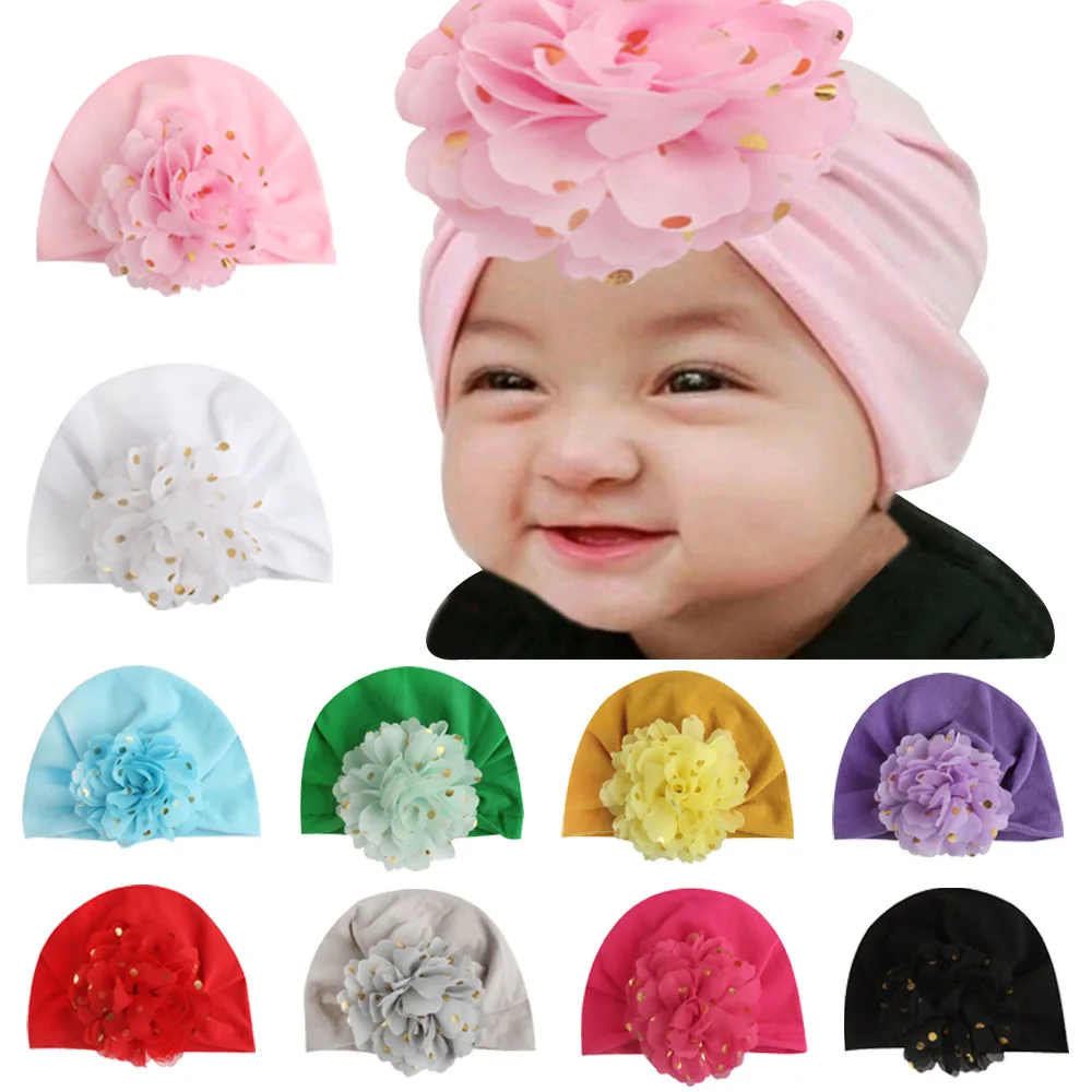 

2019 Newborn Baby Hat for Girls Cap Elastic Infant Beanie Turban Hat Children Photography Accessories