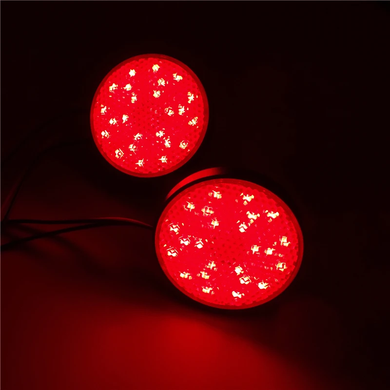 1 пара красный 24 SMD круглые светодиодные мотоциклетные задние светильник
