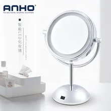 Светодиодный светильник для настольного зеркала с перекрестной окантовкой в комплекте с зеркальным зеркалом высокой четкости, двухстороннее зеркало для парикмахерских принцесс