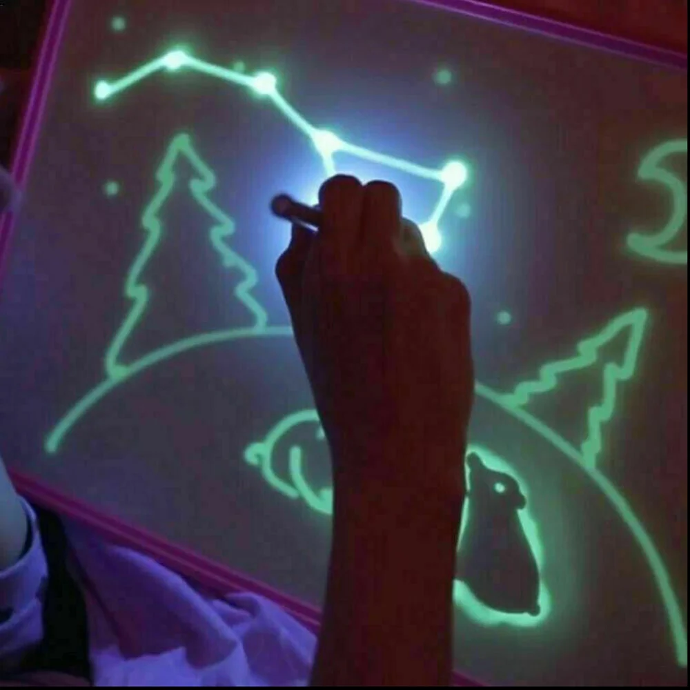 A5/A4/A3 Russian LED Light Fluorescent Drawing Message Writing Board Children Toys Gift