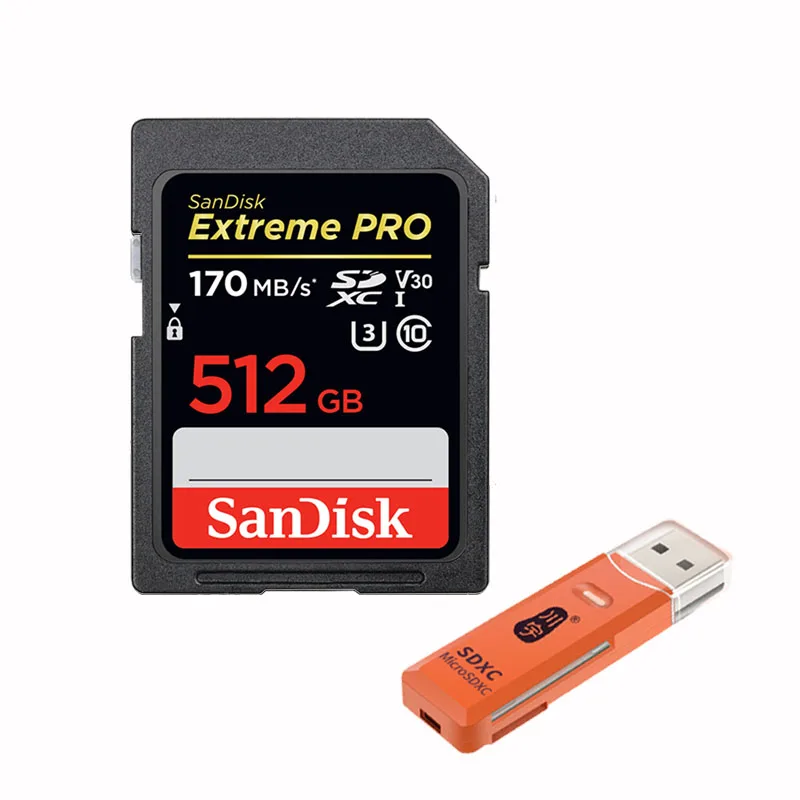 SanDisk Extreme Pro/Ultra SD карта 32 Гб 128 Гб 64 Гб 256 ГБ 512 ГБ 16 ГБ U3/U1 карта памяти 32 64 128 ГБ Флэш-карта SD память SDXC SDHC - Емкость: SDXXY-512G-C296