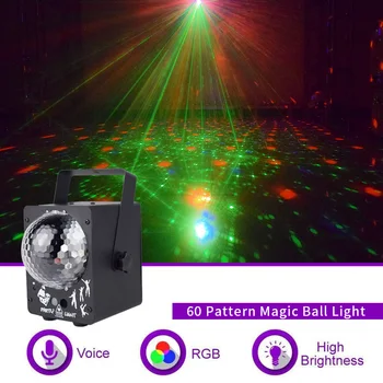 

Disco light Portable Energy Saving 60 Pattern Mini BT Sound Magic Ball Lottomr Lamp Multi-Function Family Party KTV Flash Lamp