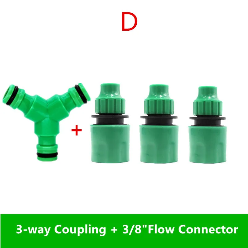 Extension Joint 2-Ways Hose Couplings 3-Ways Hose Connector With Flow Connector Set Garden Watering Tools Hose Repair Connector