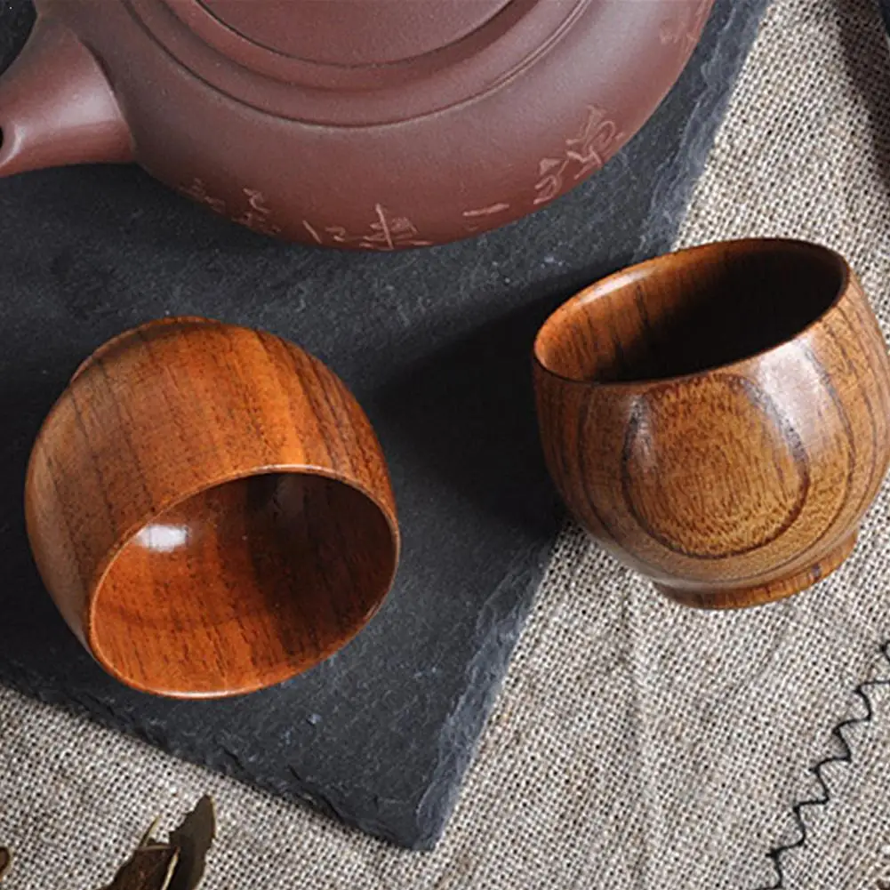 

Reusable Japanese Style Natural Wooden Cup Environmental Water Tea Cup Heat Wine Cup Protection Insulation Coffee Milk I1T9