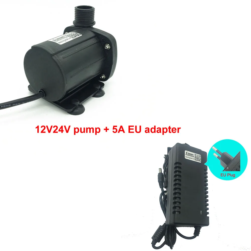 SR1000B3 DC бесщеточный 12V 24V Водяной насос охлаждения цикла 1800-3000L/ч погружной водяной насос фонтана 4,2-8 м Mute циркуляционный - Напряжение: pump n 5A EU adapter
