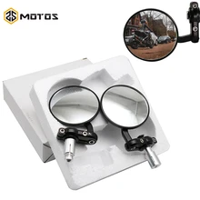 Bar-End Mirrors MOTOS Round Foldable Universal Rear-View Suzuki for ZS 7/8--Handle 2pcs/pair