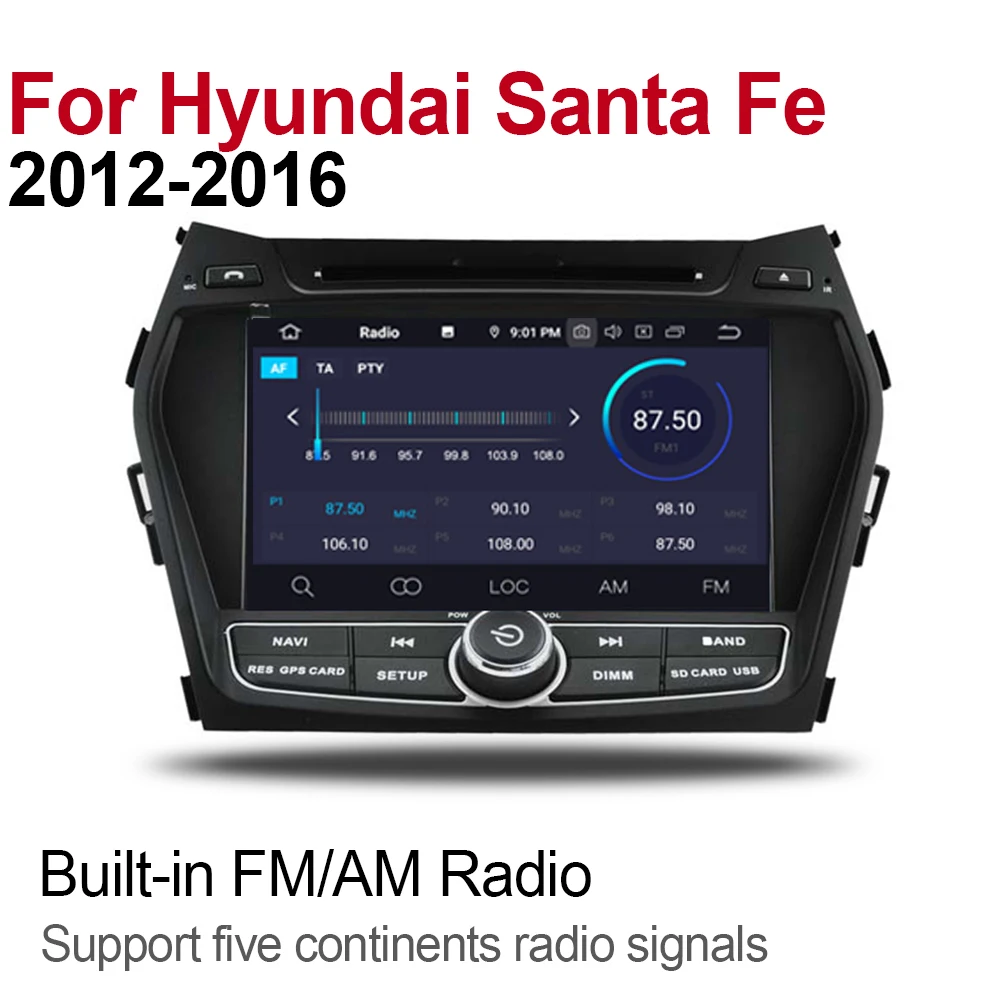 2 Din Автомобильный мультимедийный плеер Android 9 Авто Радио для Hyundai maxcruz 2013~ DVD gps 8 ядер 4 Гб+ 32 ГБ Bluetooth WiFi