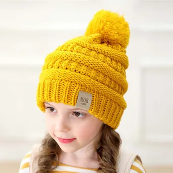 

Children Wool Hat Knit Hat Winter Autumn Warm Hats Cute Ball Kids Lovely Christmas Gift Boys Girls Hat High Quality Beanie Hats