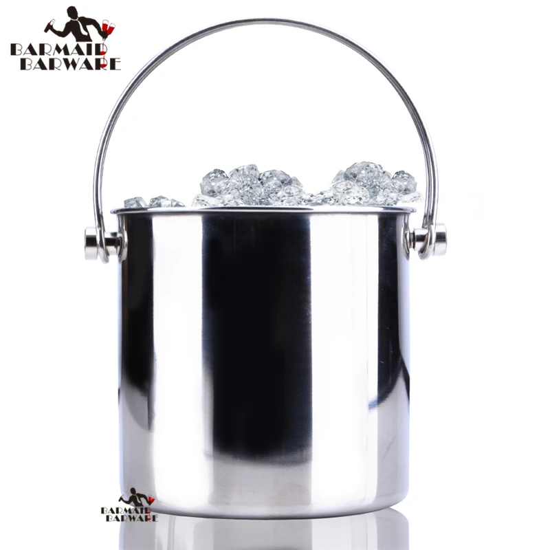 1.2L Stainless Steel Ice Bucket Wine Champagne with Strainer & Ice Tong