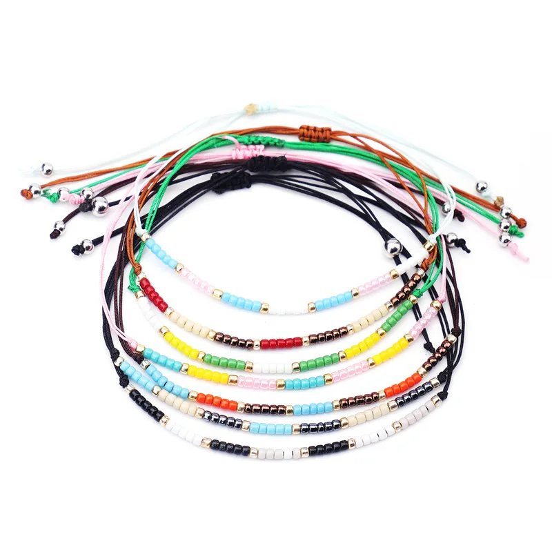 2019 Bohemia Handmade Weave Bijoux MIYUKI Bead Bracelet Love Lucky Bracelets & Bangles For Women Men Wax Thread Bracelets
