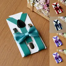 Комплект из подтяжки и галстука-бабочки для детей, Регулируемый Детский Свадебный комплект для мальчиков, новинка года