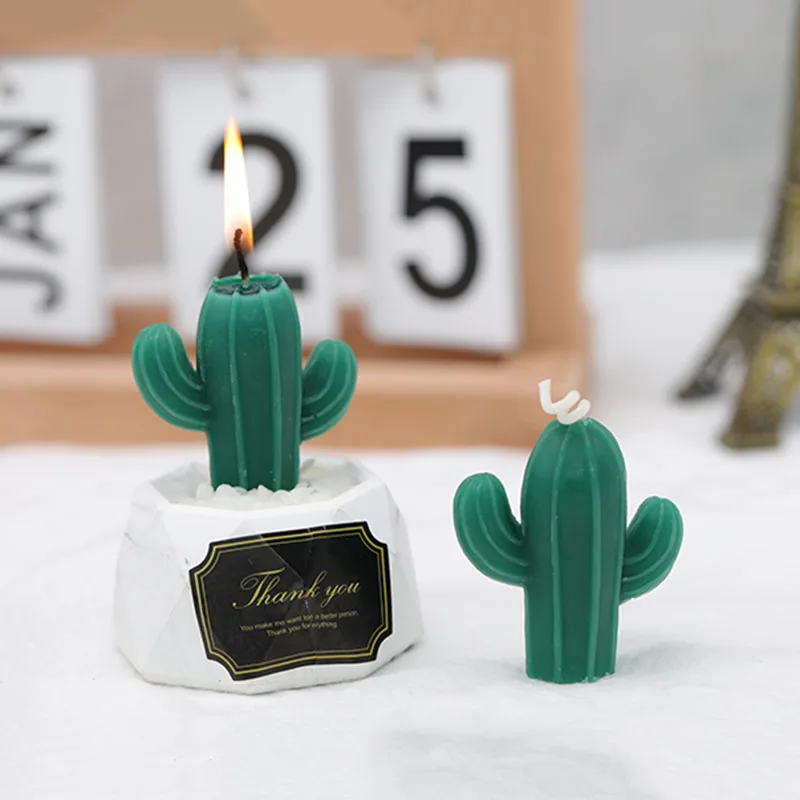 

Creative Cactus Aromatherapy Wax Candle Mold 3D Plaster Gypsum Mould Succulent Plants Silicone Candle Molds