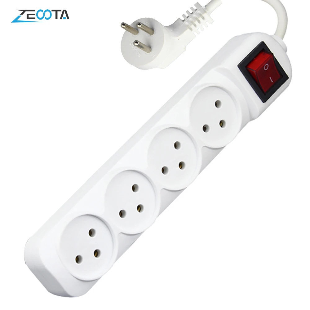 Power Strip Israel Plug Outlets 4 Way Ac Electric Switched Sockets 16a
