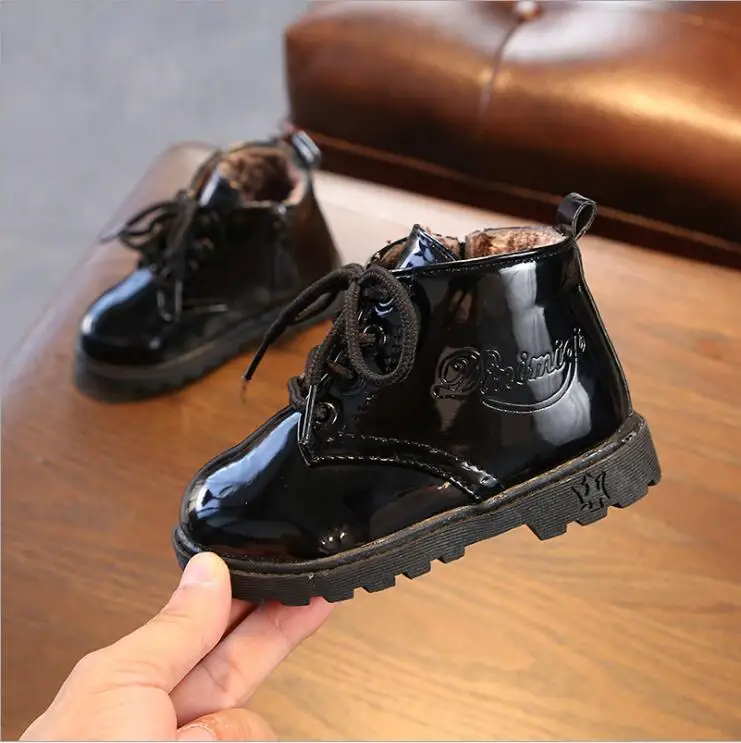 

Boys Warm Martin Boots kids Autumn winter Fashion Child Leather Snow Boots For Girls Casual Shoes Child Baby Toddler Shoes