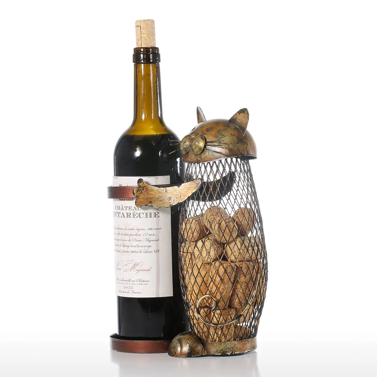 Kitchen Bar Wine Bottle Holder Cat Shaped Wine Holder Metal Craft Christmas New Year Gift Animal Wine Stander Home Decoration Kitchen Bar Wine Bottle Holder Cat Shaped Wine Holder Metal Craft Christmas New Year Gift Animal Wine Stander Home Decoration