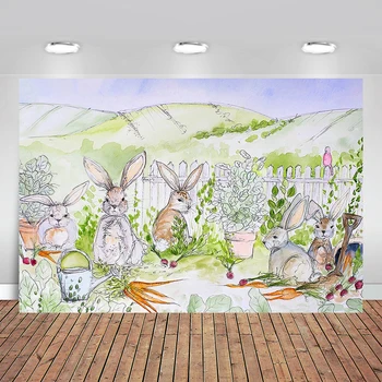 

Photo backdrop The rabbits were busy harvesting carrots in the fields New vinyl background photography photography props