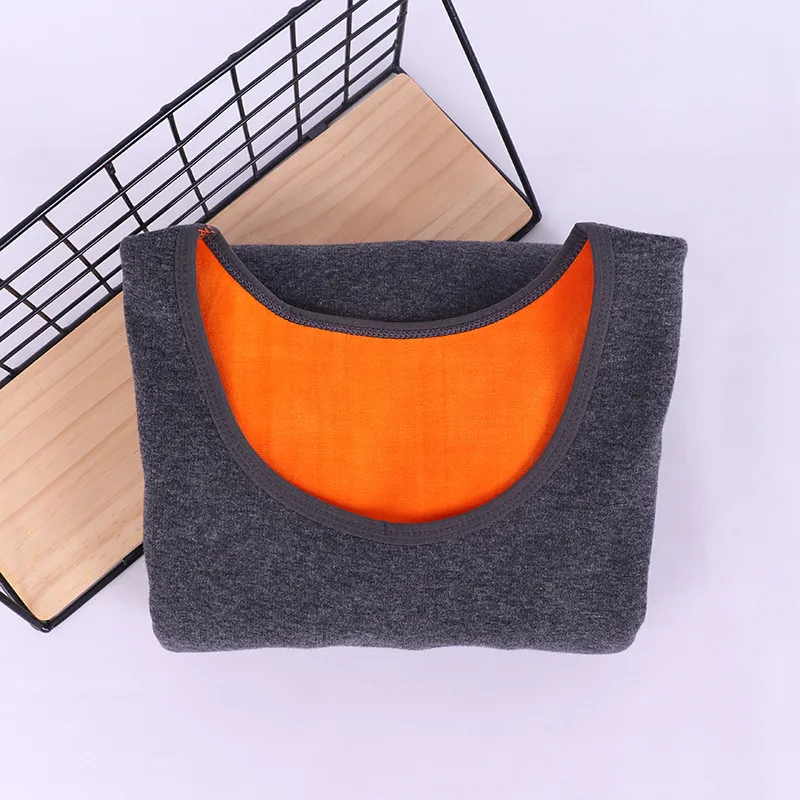 dark grey O-neck Бархатная плотная женская рубашка с длинным рукавом, зимние женские топы с круглым вырезом, тонкая теплая хлопковая футболка, Женская Повседневная футболка C5934 - Цвет: dark grey O-neck